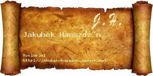 Jakubek Hasszán névjegykártya